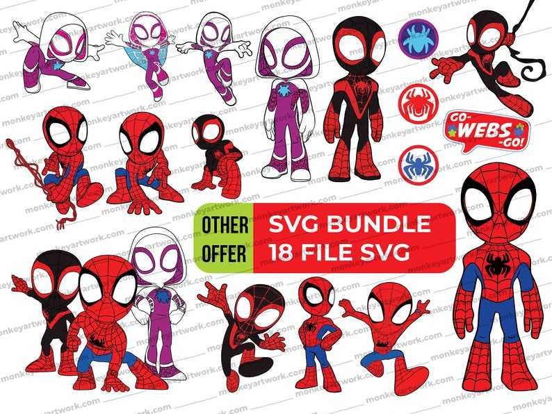Spidey and His Amazing Friends Svg, Set of 3 design Cute Spidey and His Amazing Friends SVG PNG digital download#3