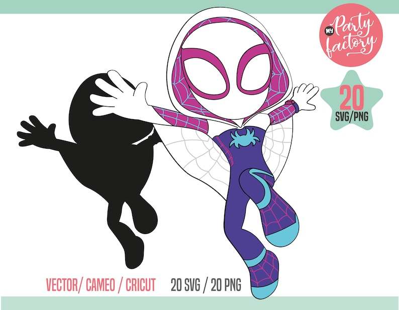 Spidey and His Amazing Friends Svg, 20 Clipart Spidey and Friends Digital download SVG PNG#4