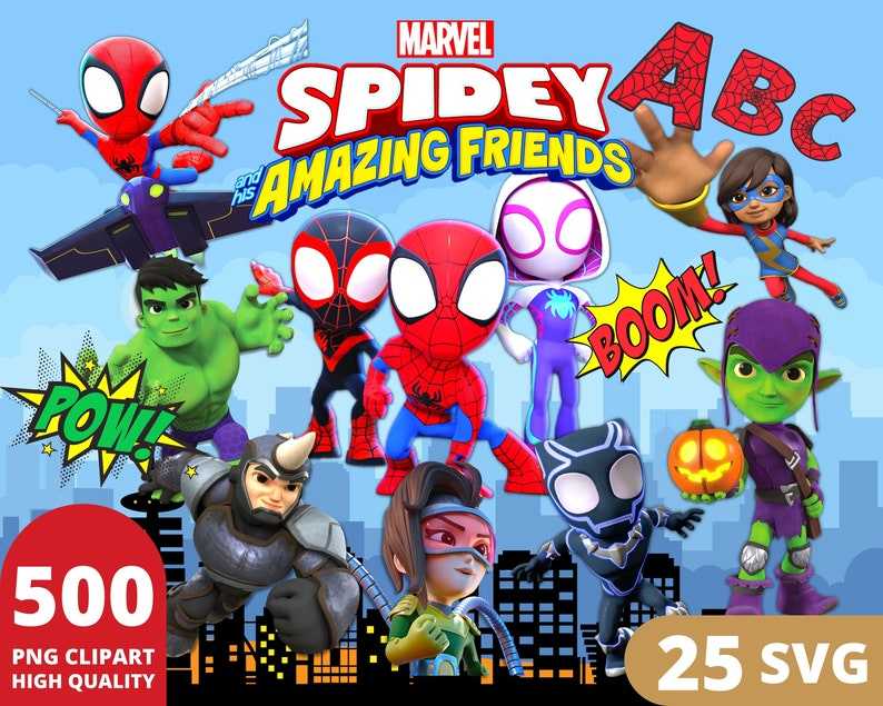 Spidey and His Amazing Friends Birthday PNG, JPG