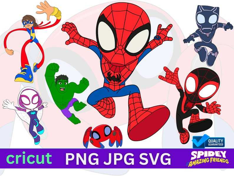 Spidey and Friends Svg, Clipart Spidey and Friends Digital Download SVG PNG#4