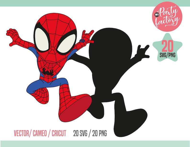 Spidey and His Amazing Friends Svg, 20 Clipart Spidey and Friends Digital download SVG PNG#3