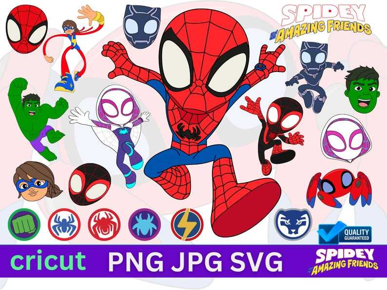 Spidey and Friends Svg, Clipart Spidey and Friends Digital Download SVG PNG#3
