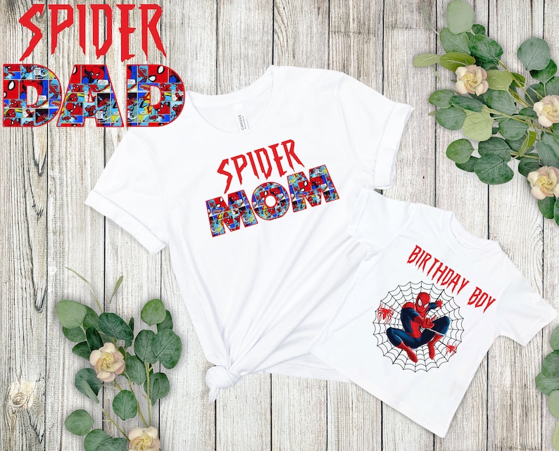 Spider Mom Dad Bro Sis Baby Boy - Birthday Shirts DIGITAL IMAGES ONLY