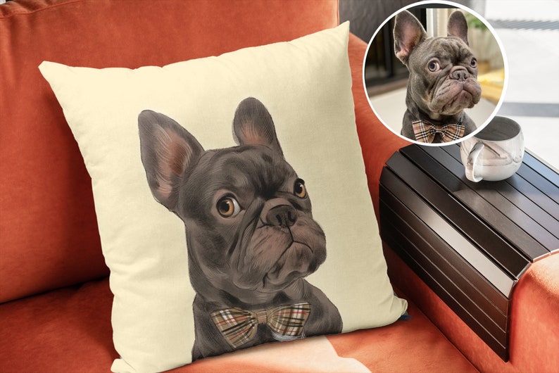 Personalized Pet Portrait Pillow Pet Pillow Custom Pet Pillow