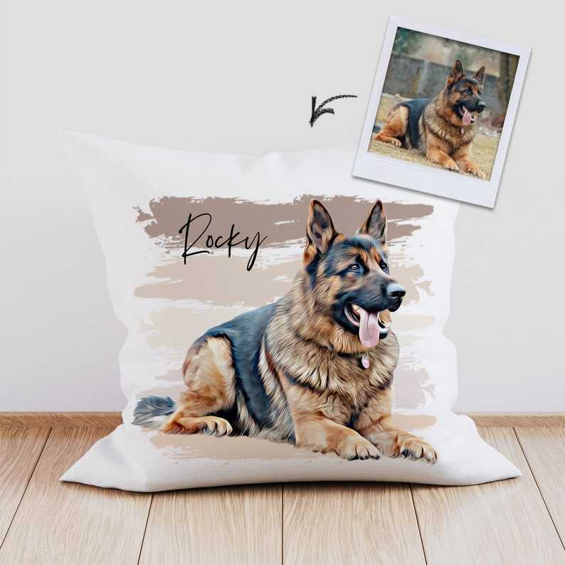 Custom Pet Pillow Using Pet Photo + Name Custom Cat Dog Pillow