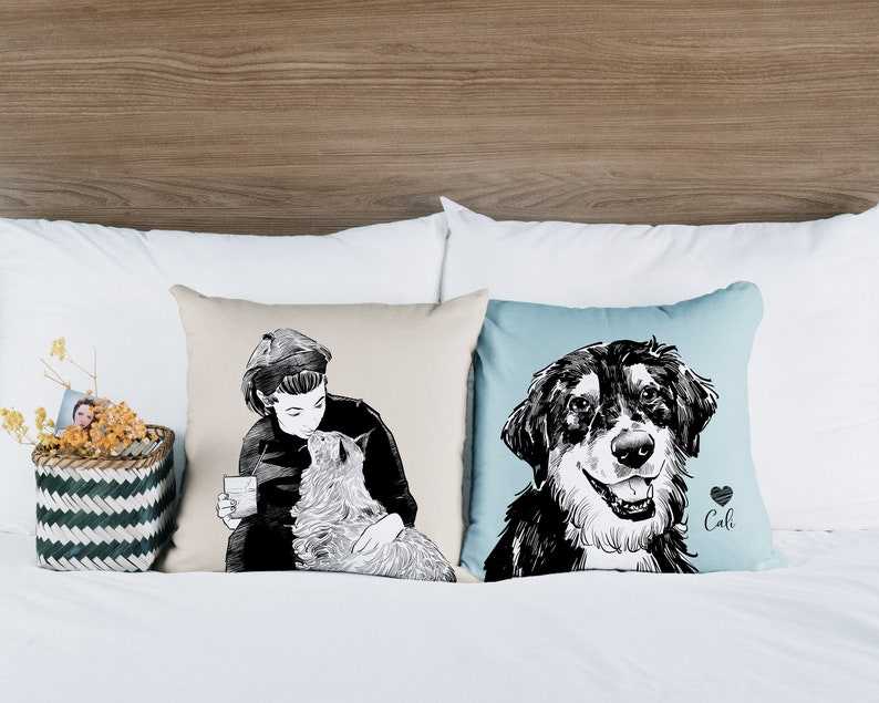 Custom Pet Pillow Throw Pillows Cases Customize Dog Square Pillow with Pet  Photo