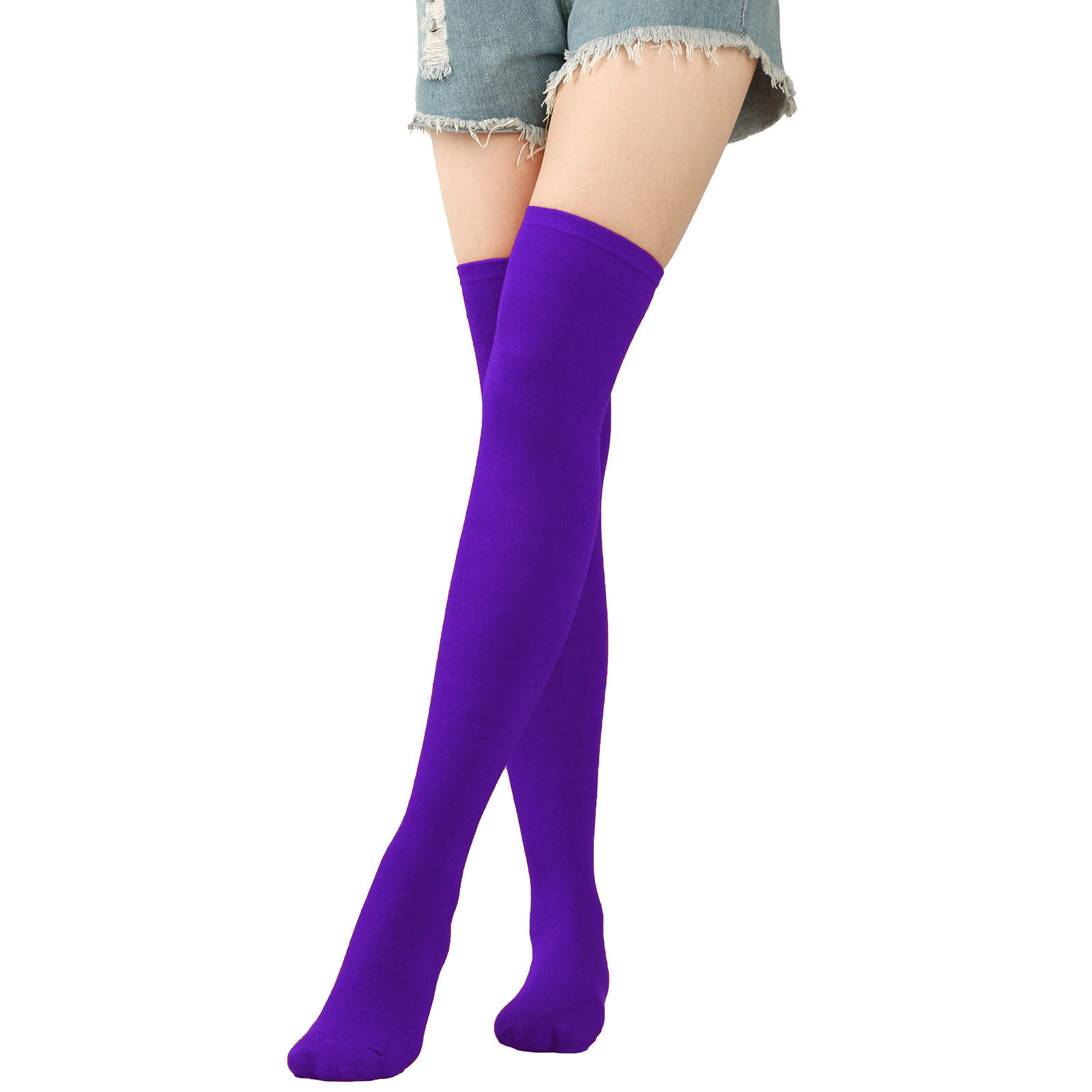 Purple Over The Knee Socks Starfire Cosplay