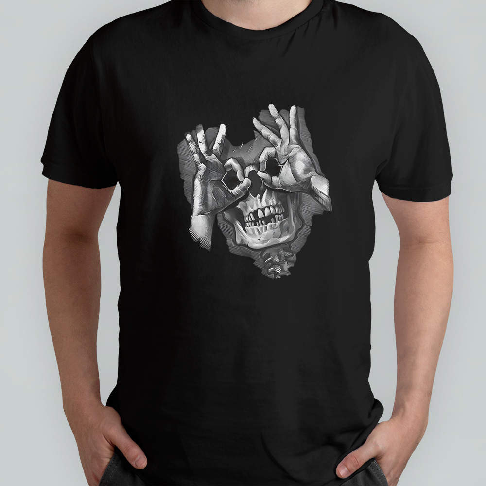 Human Skull and Beard Grunge Rocker' Unisex Jersey T-Shirt