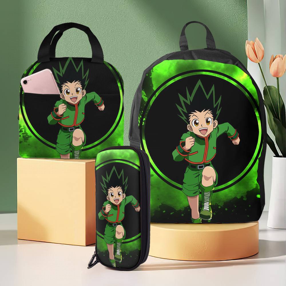 Hunter X Hunter Anime Cartoon Graphic Print Backpack with Laptop Pocket 