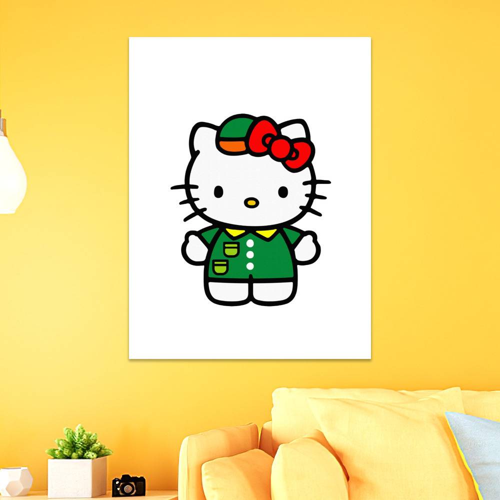 Sanrio Hello Kitty Poster Green Poster Wall Art Sticky Poster