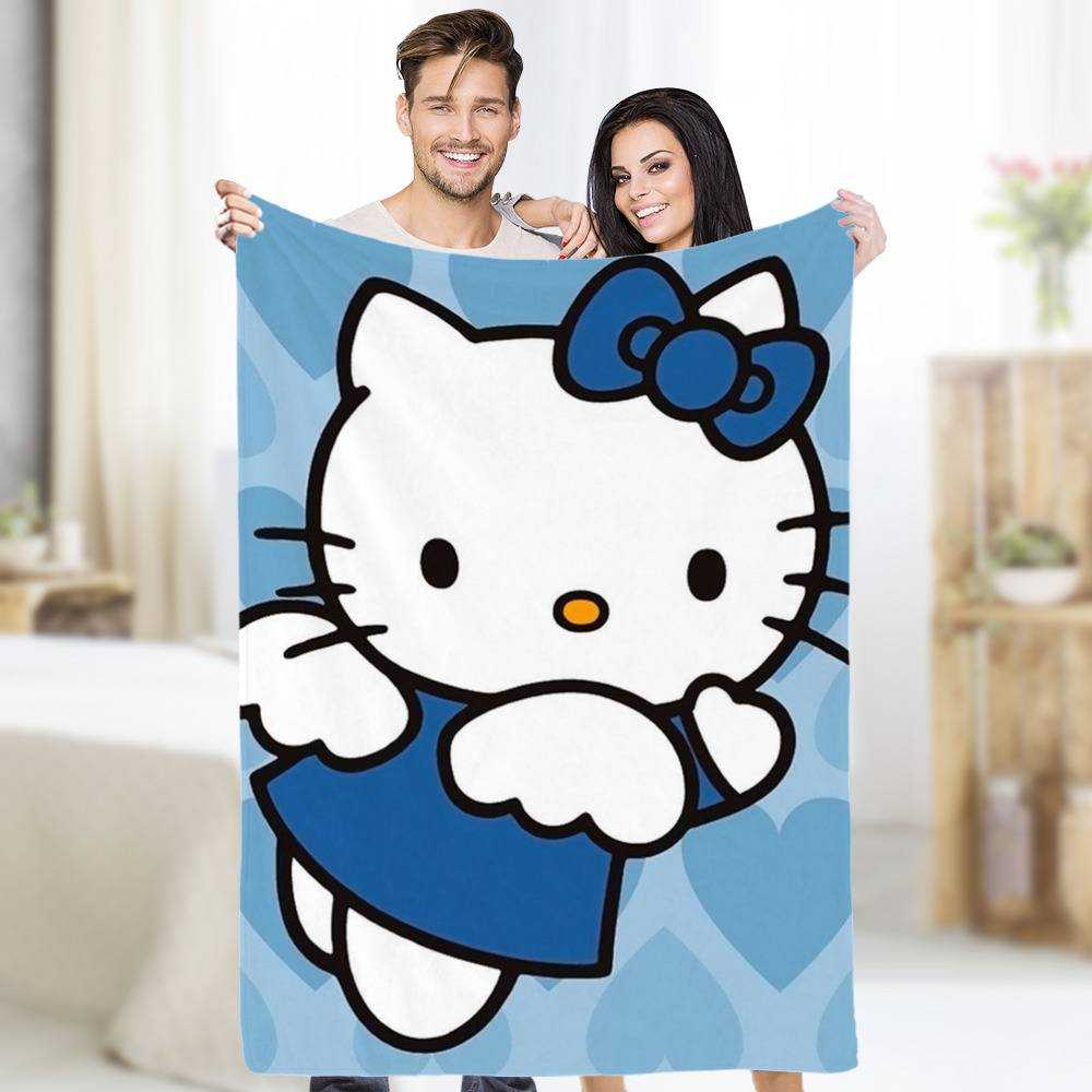 Hello Kitty Poster Blue Heart Poster Wall Art Sticky Poster