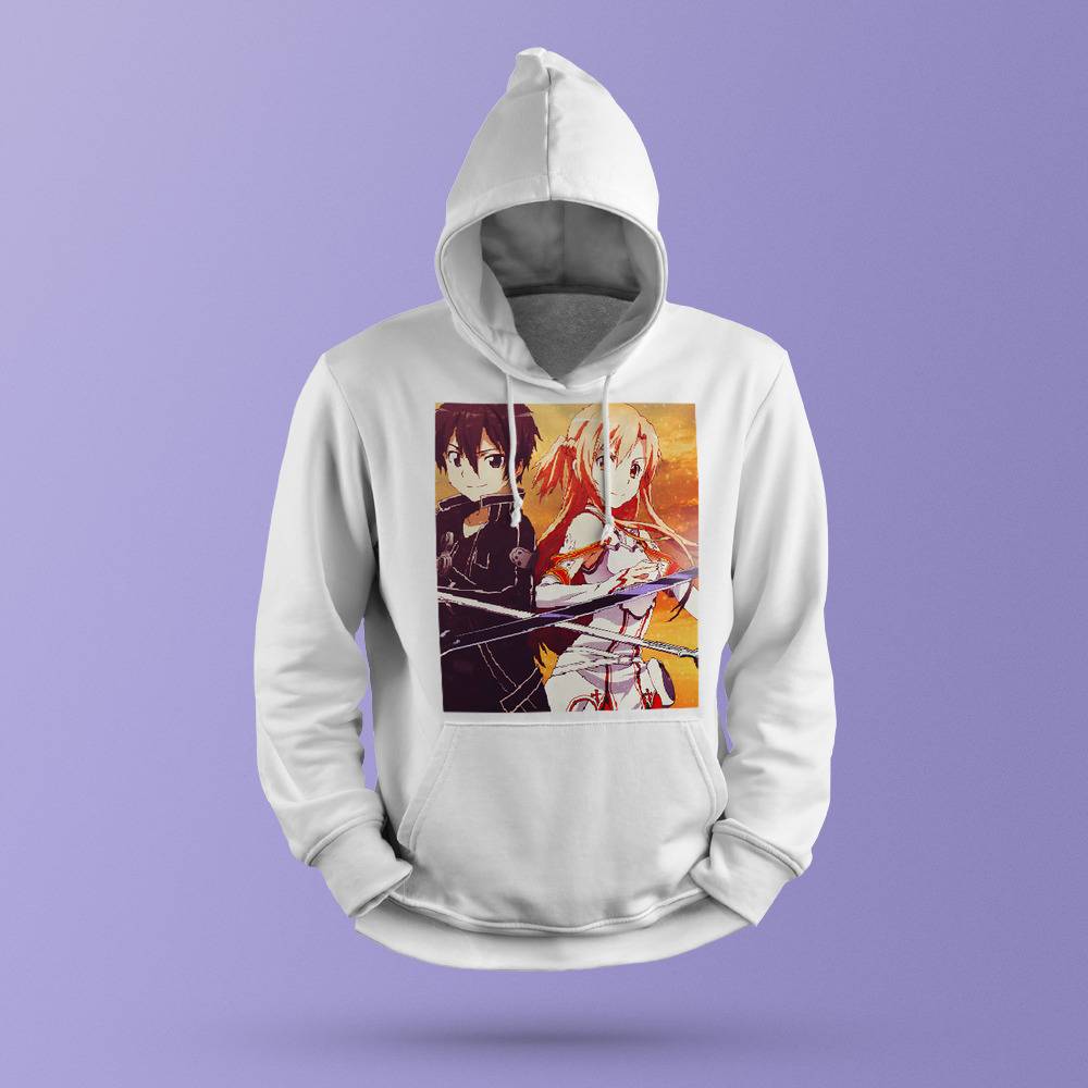 Sword Art Online Anime Hoodie Kirito and Asuna Unisex Pullovers
