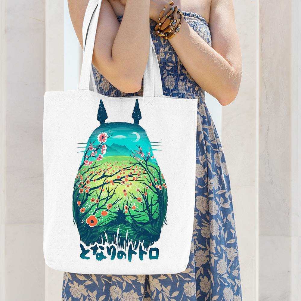 Totoro Canvas Messenger Bags Cartoon For Students 2023