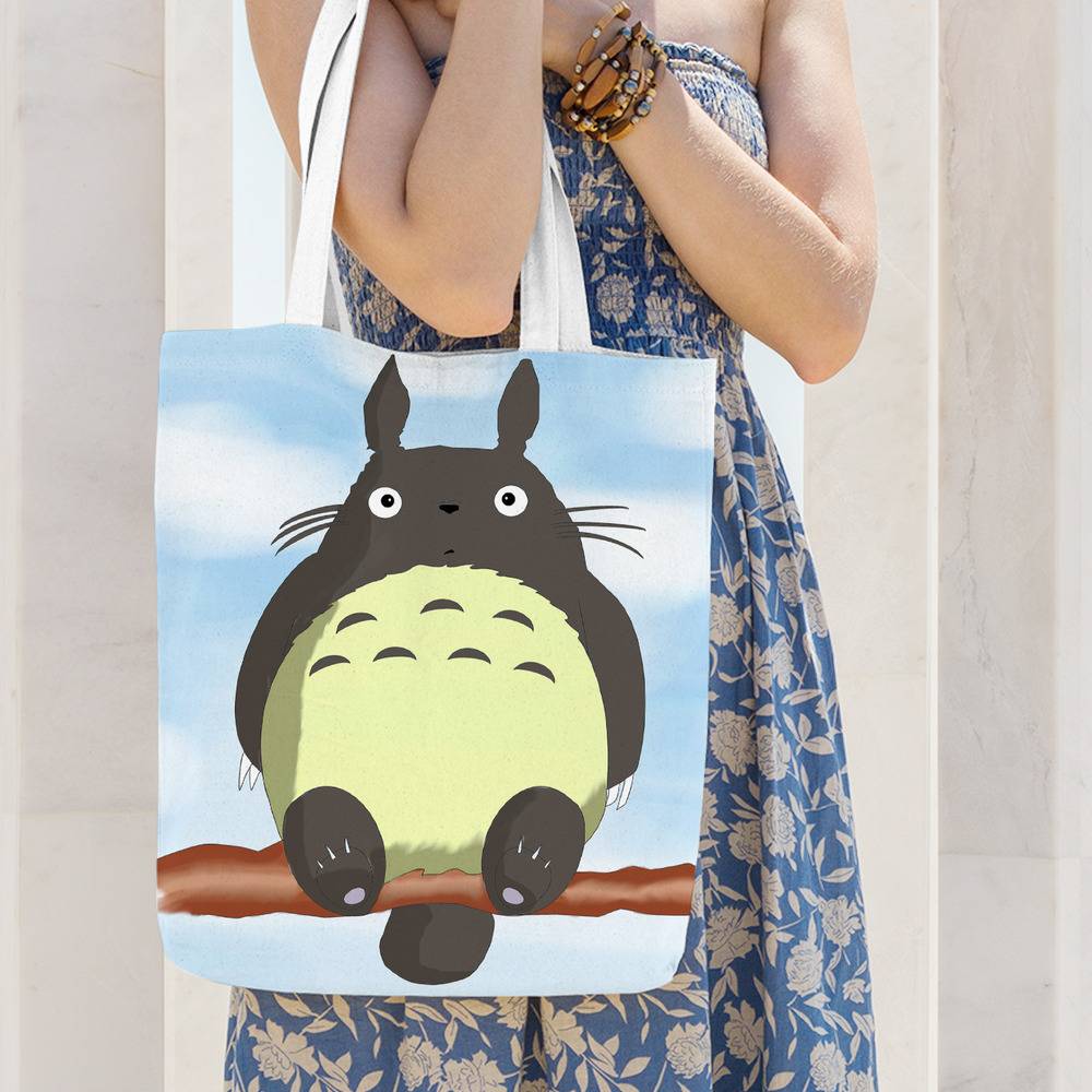 Totoro Canvas Messenger Bags Cartoon For Students 2024