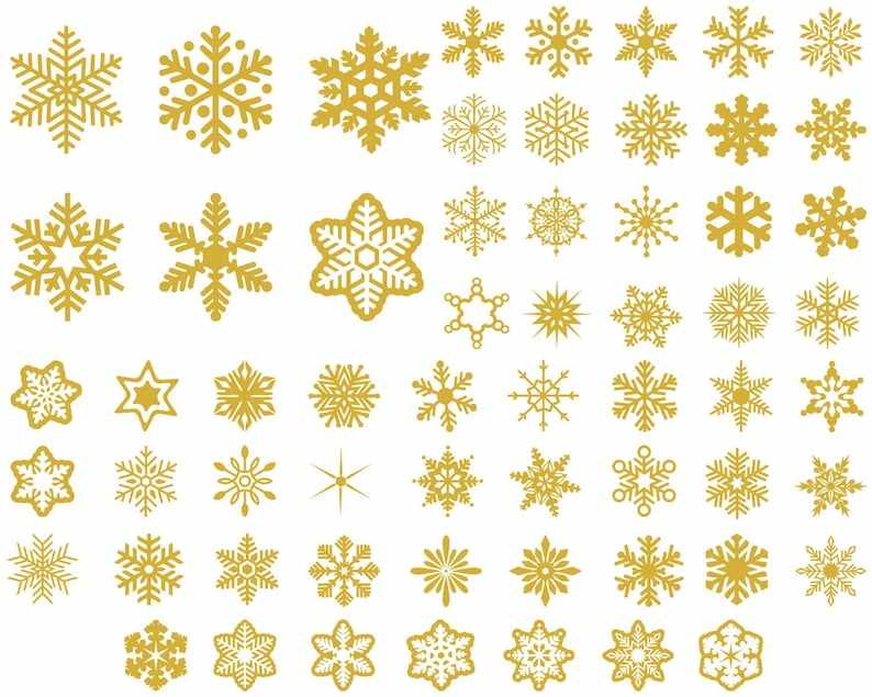 Snowflakes gold glitter. Snowflakes SVG. Snowflakes graphic By  IrinaShishkova