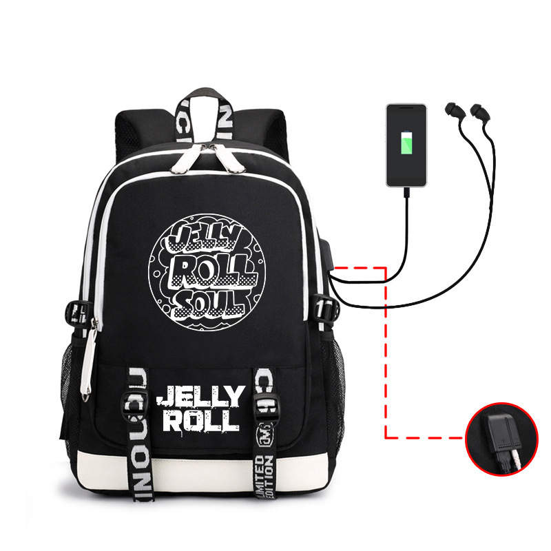 Jelly Roll 2D Printed USB Backpack, Jelly Roll Backpack, Jelly Roll Backpacks