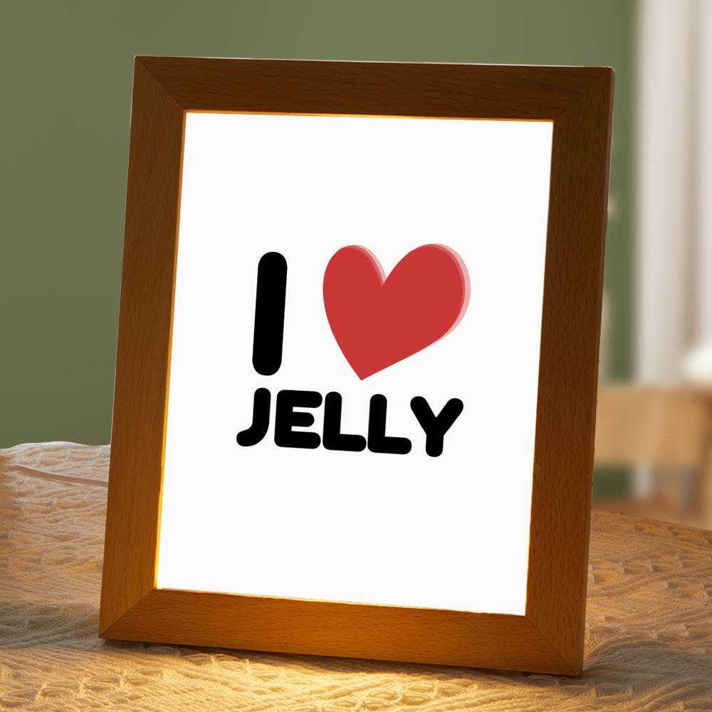 Jelly Roll Lamp Classic Celebrity Night Light I Love Jelly Classic by Jelly Roll Lamp with Wooden Frame
