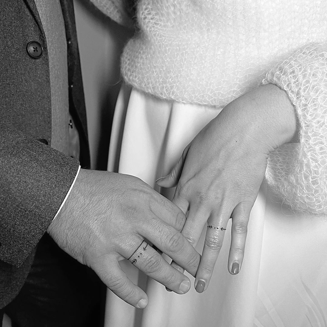 True Love Couple Finger Tattoos