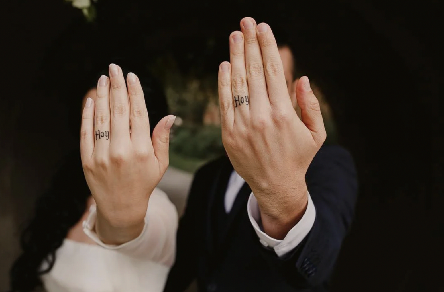 True Love Couple Finger Tattoos