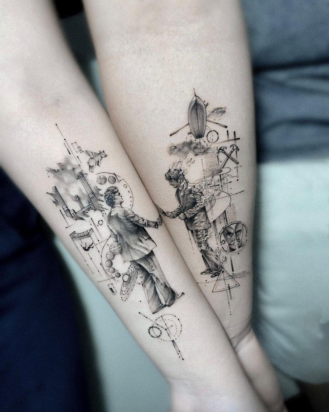 Soulmate Matching Couple Tattoos