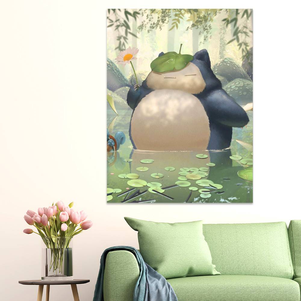 Snorlax Poster Anime Pokemon Poster Wall Art Sticky Poster ...