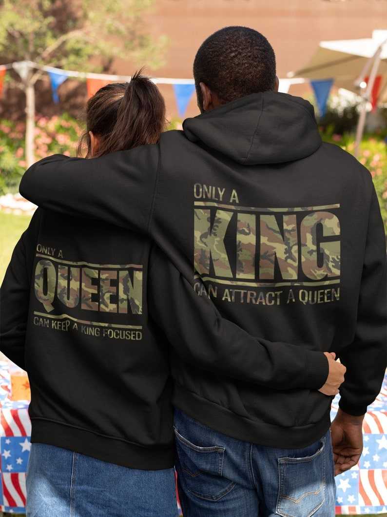 King Queen King and Queen Hoodies Couple Hoodies Couple -  Israel