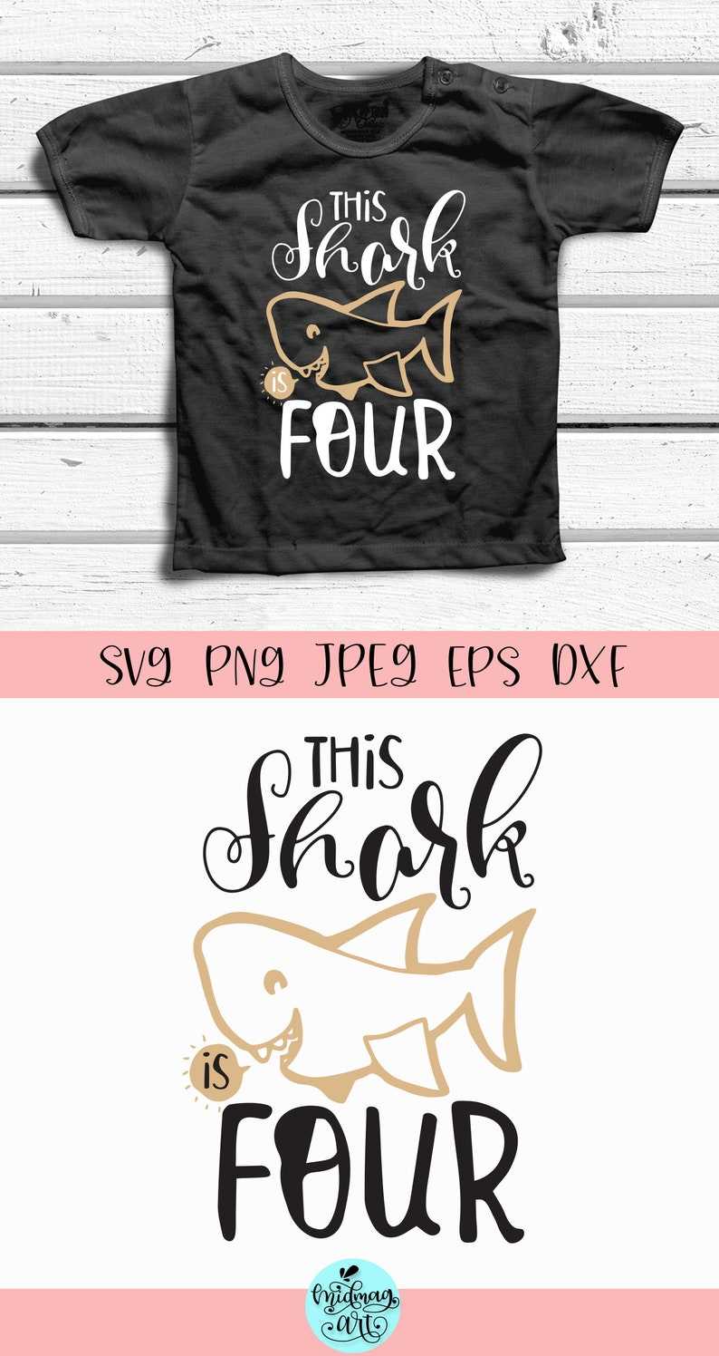 This Shark Is Four Svg Creativity and Fun Digital Download 
