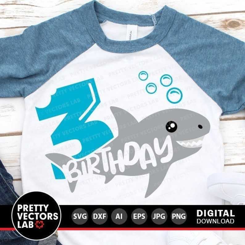 Shark 3rd Birthday Svg Creativity and Fun Digital Download  