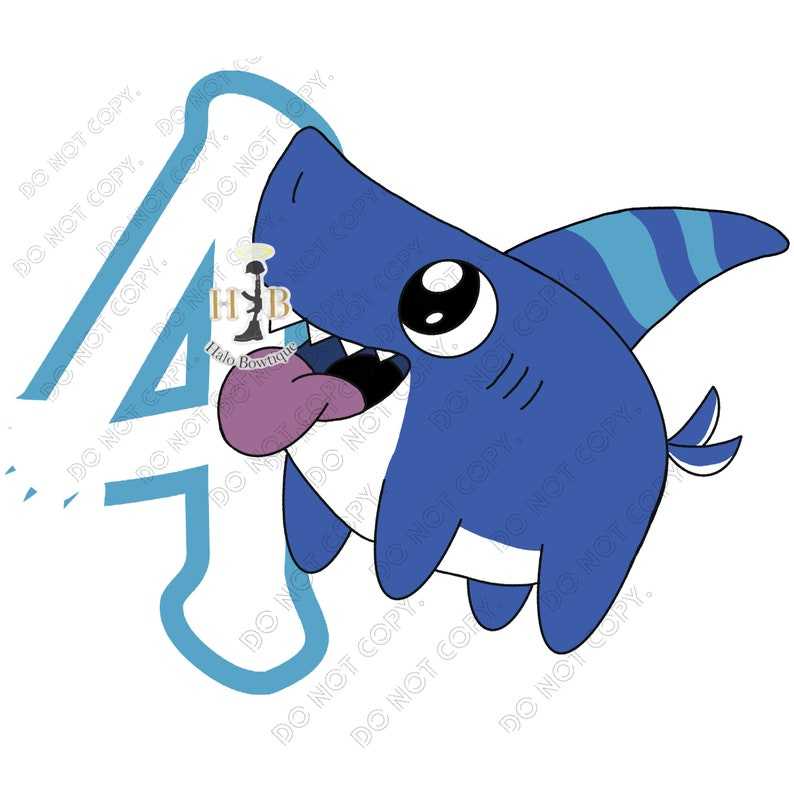 Sharkdog 4 Birthday PNG Creativity and Fun Digital Download  