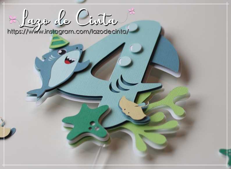 Sea Themed Shark Cake Topper SVG Creativity and Fun Digital Download 
