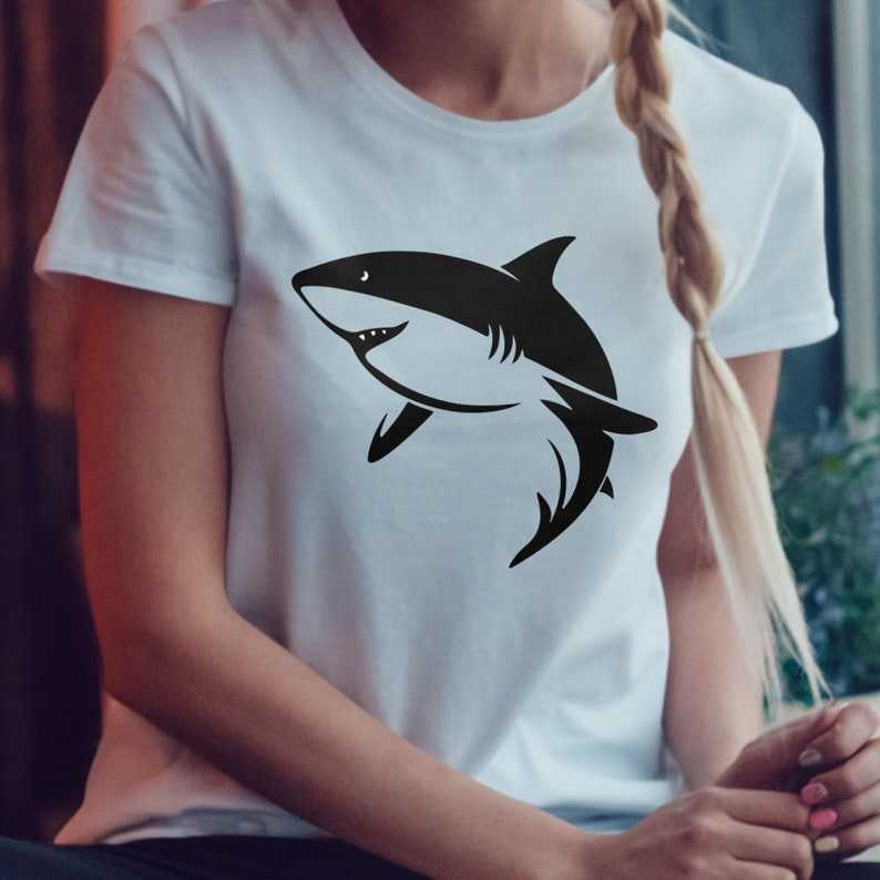 Black And White Shark Silhouette SVG PNG Perfect for Crafting & Design Projects