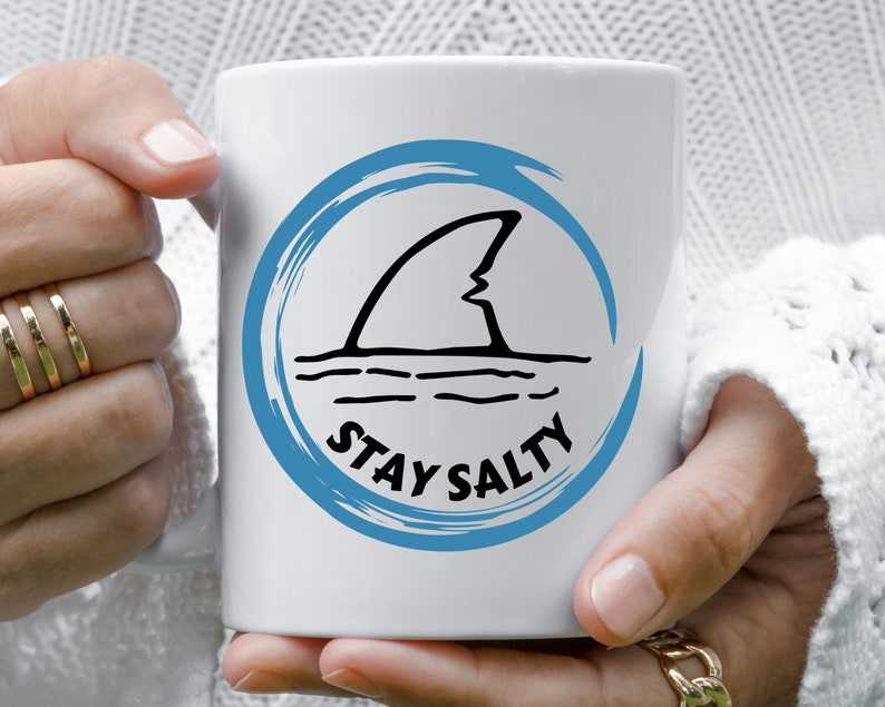 Shark Stay Salty Fin SVG PNG Jpg High Quality Perfect for your Design 