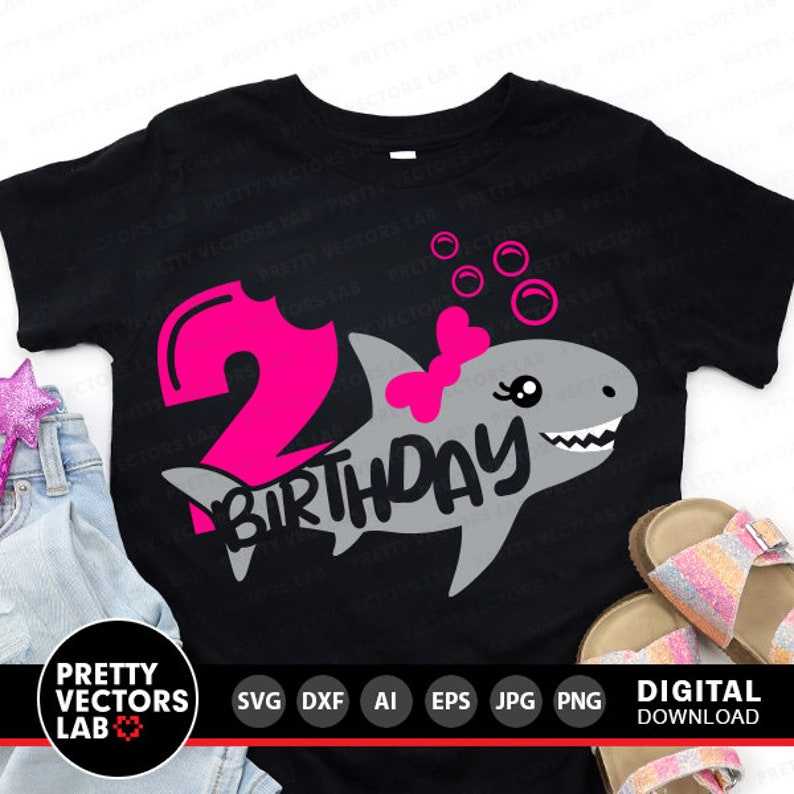 Shark 2nd Birthday Svg Creativity and Fun Digital Download 