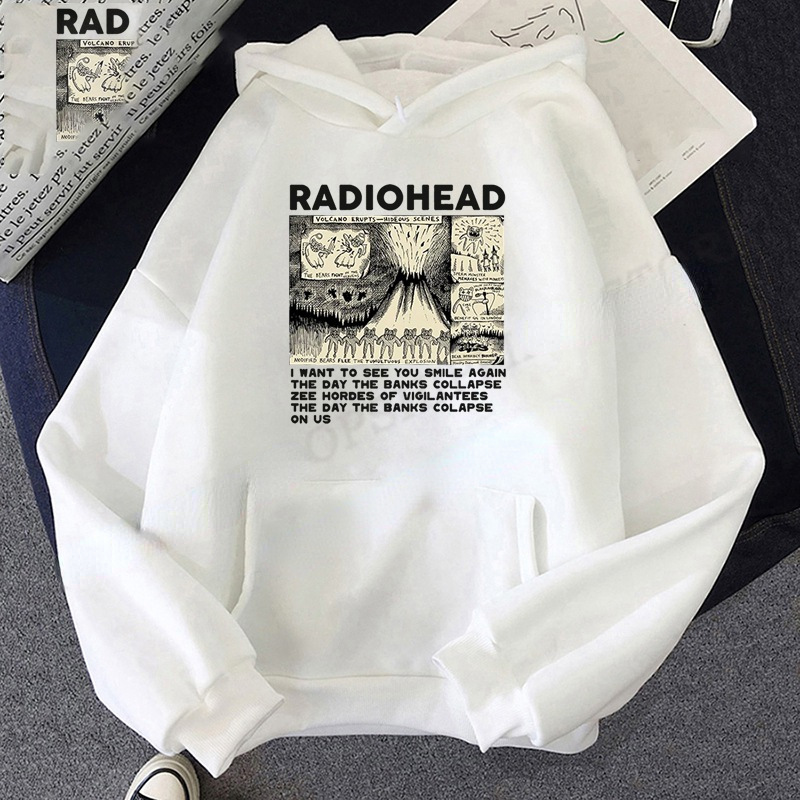 Vintage Radiohead Fashion Oversized Hoodies Keeps You Cozy and ...