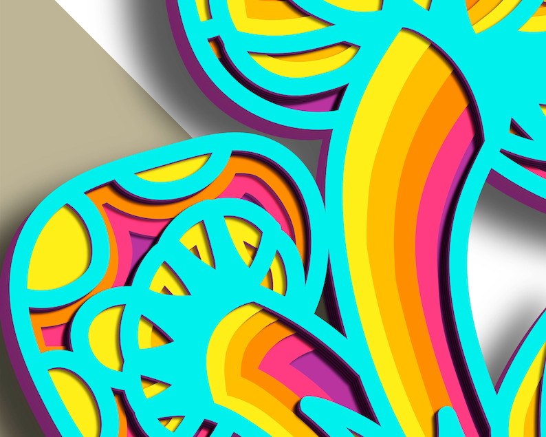 Trippy Mushroom Svg, Mushrooms Multilayer Svg Plywood Cutting#7