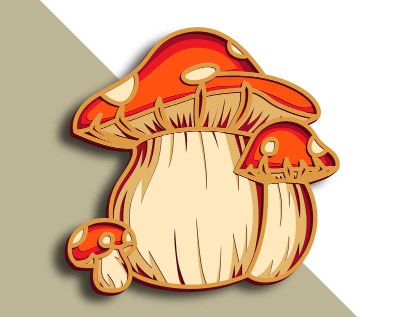Mushroom Svg, 3d Layer/ Plywood Cutting/ Paper Cutting#3