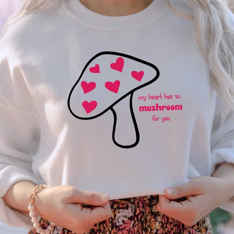 Cute Mushroom Svg, Valentine SVG - Heart SVG - Mushroom svg png 