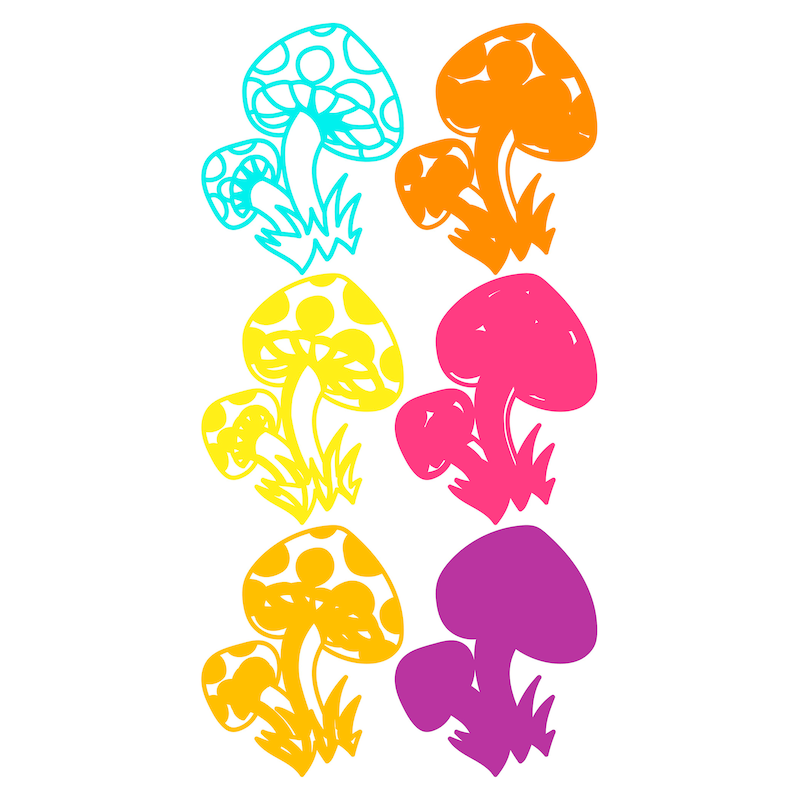 Trippy Mushroom Svg, Mushrooms Multilayer Svg Plywood Cutting