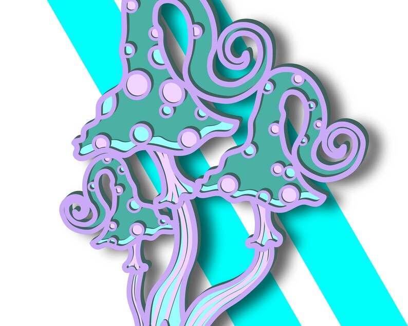 Trippy Mushroom Svg, Mushrooms Mandala SVG Multilayer SVG#2
