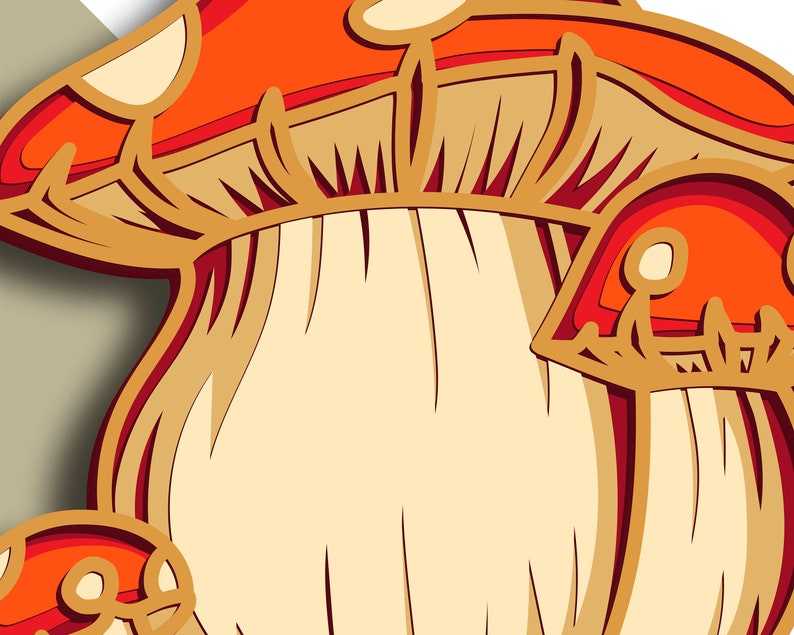 Mushroom Svg, 3d Layer/ Plywood Cutting/ Paper Cutting#4