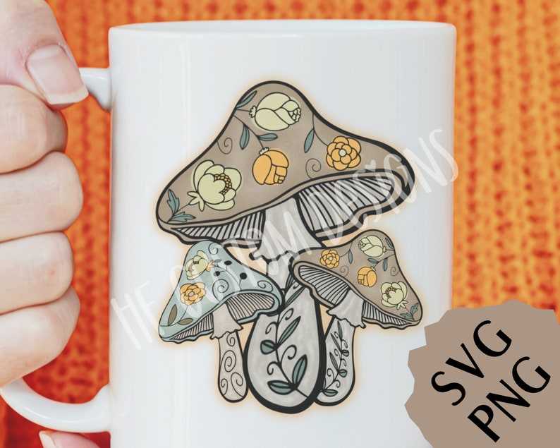 Trippy Mushroom Svg, Cottagecore Png Mushroom Sublimation Design#5
