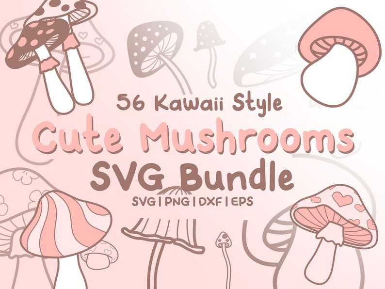 Cute Mushroom Svg, 56 Doodle Mushrooms SVG Bundle#1