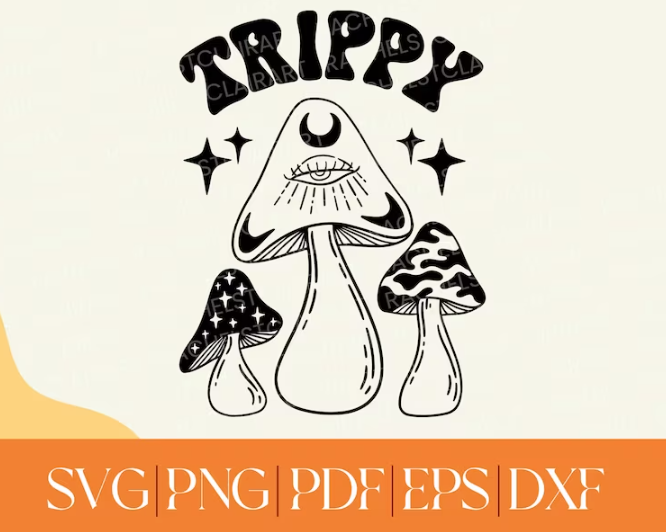Trippy Mushroom Svg, Magic Mushrooms Png Witchy Svg Psychedelic Svg#1