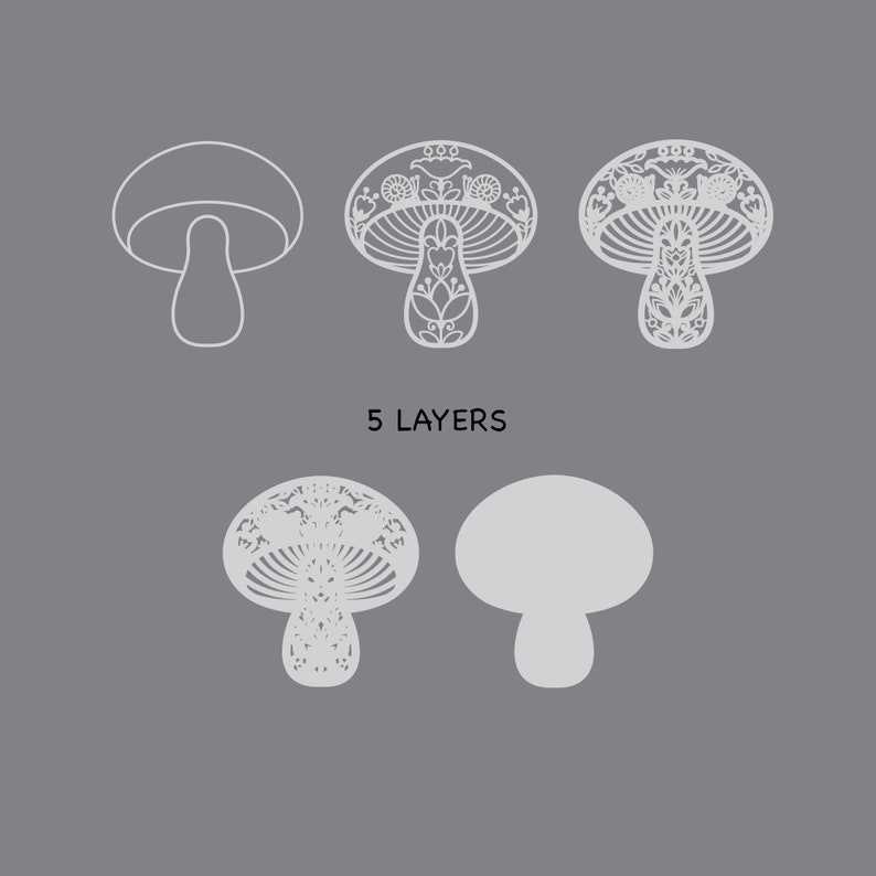 Mushroom Svg, Multilayer mushroom SVG Paper cut file Layered Svg#3
