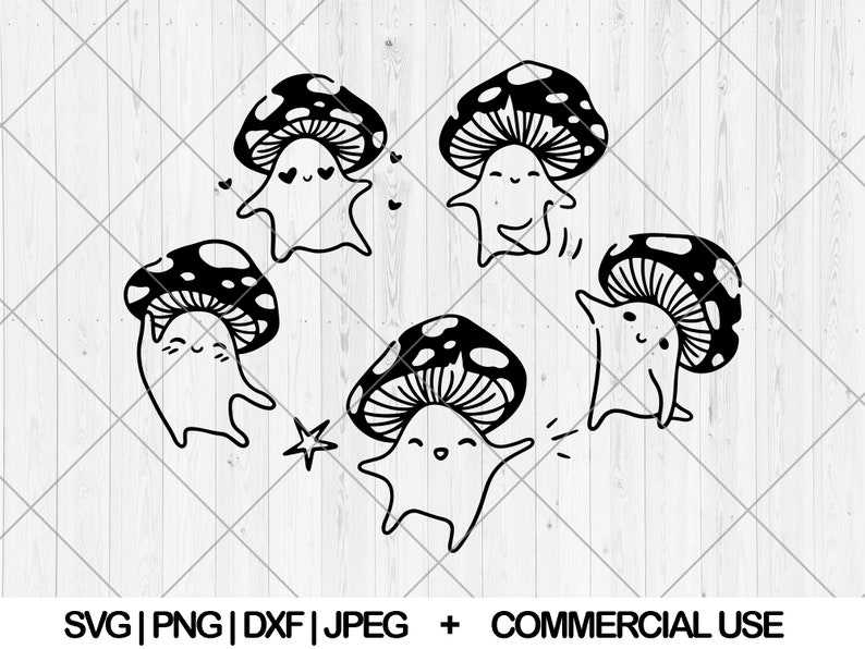 Cute Mushroom Svg, Cute Little Mushroom Funny Mushy Svg Kawaii Svg#1