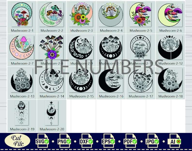 Trippy Mushroom Svg, Mushrooms Crystal Mushroom SVG Witchy Svg#10