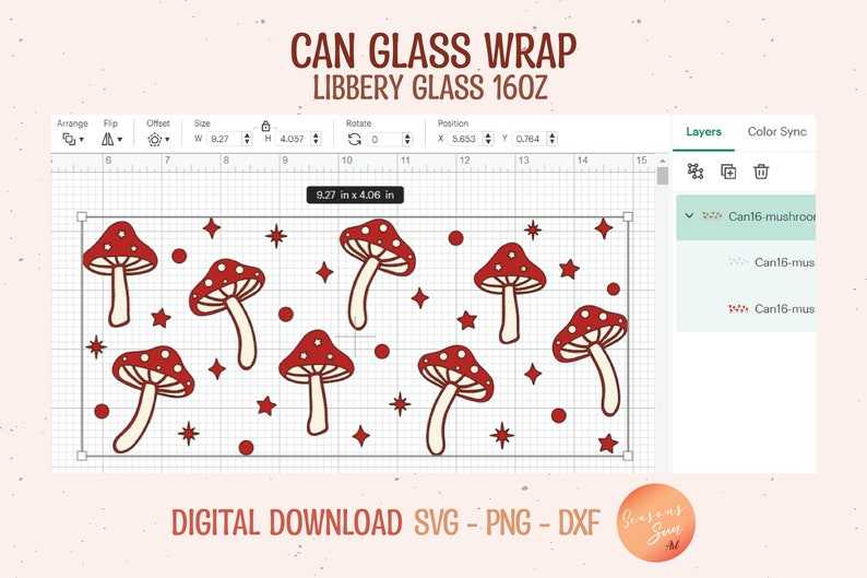 Cute Mushroom Svg, Beer can glass svg Mushroom svg files