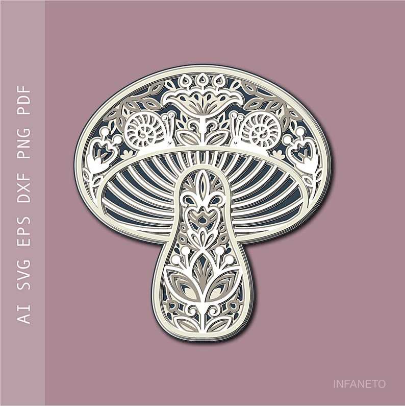 Mushroom Svg, Multilayer mushroom SVG Paper cut file Layered Svg#1