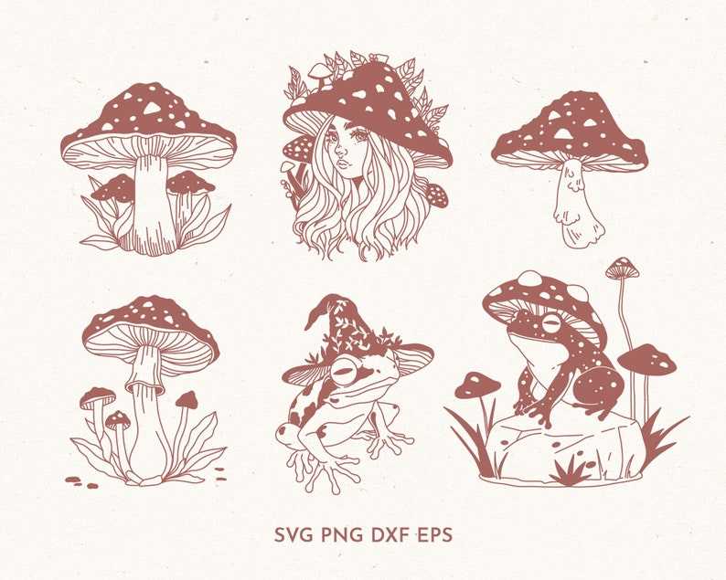 Mushroom Svg, Cottagecore Svg Bundle Commercial Use#6