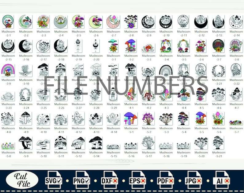 Trippy Mushroom Svg, Crystal Mushroom SVG Magic mushroom Cut Files#10